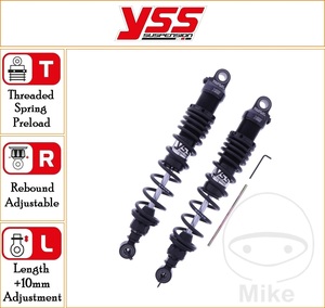YSS 390 mm Standard Rear Twin Emulsion Gas Shock Top Line